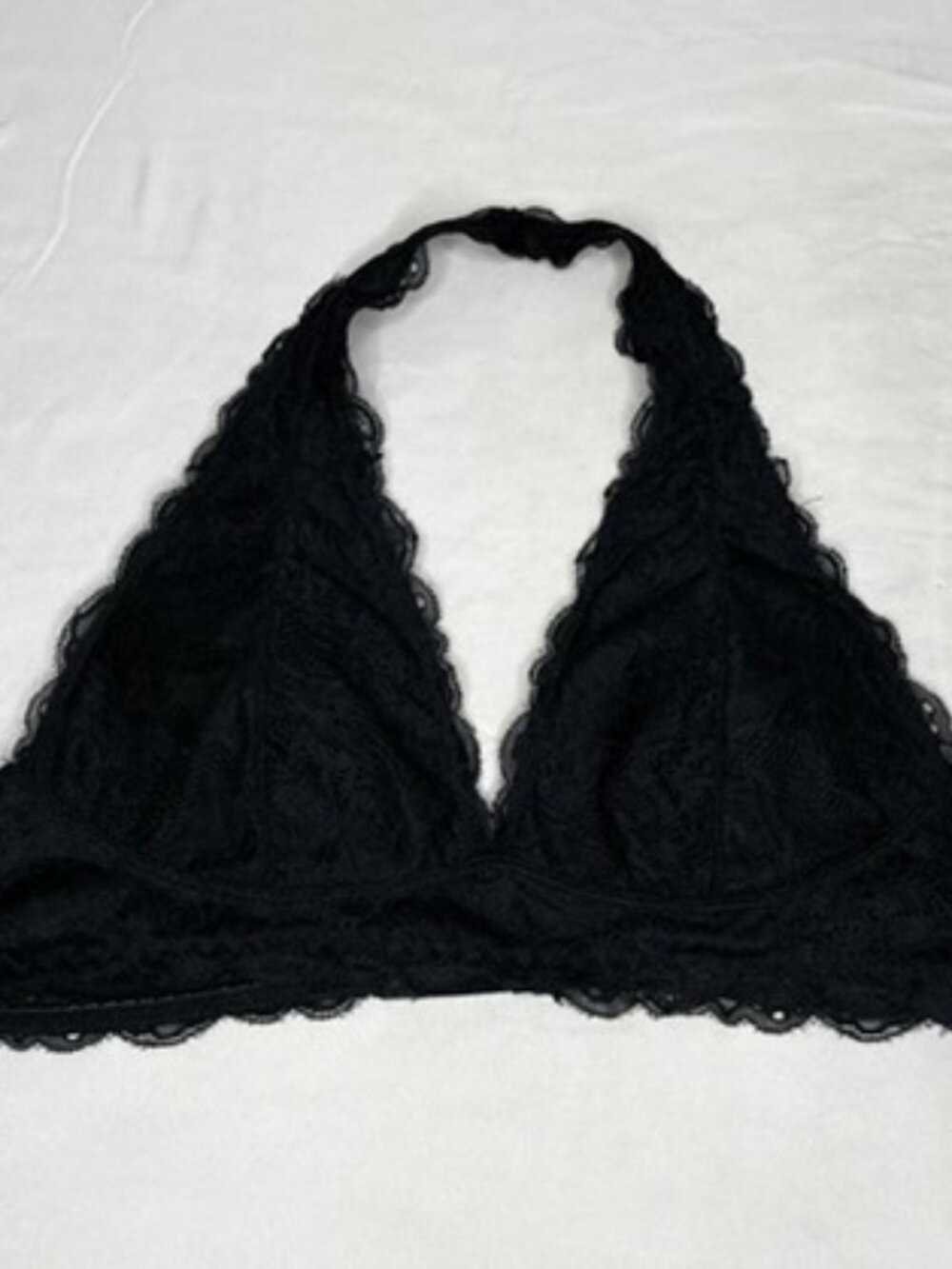 Free Press Target Sexy Black Lace Bralette Halter Wireless Large EUC Large